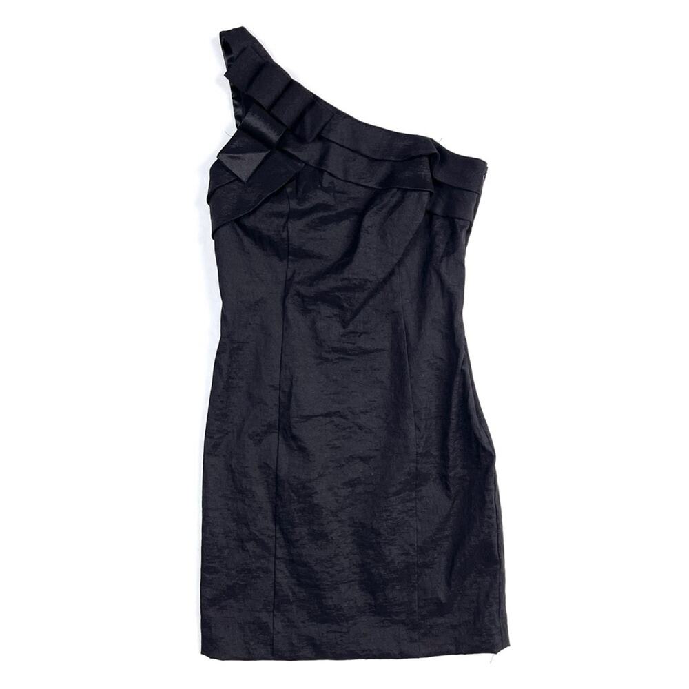 David's Bridal Black One Strap Above The Knee Dress